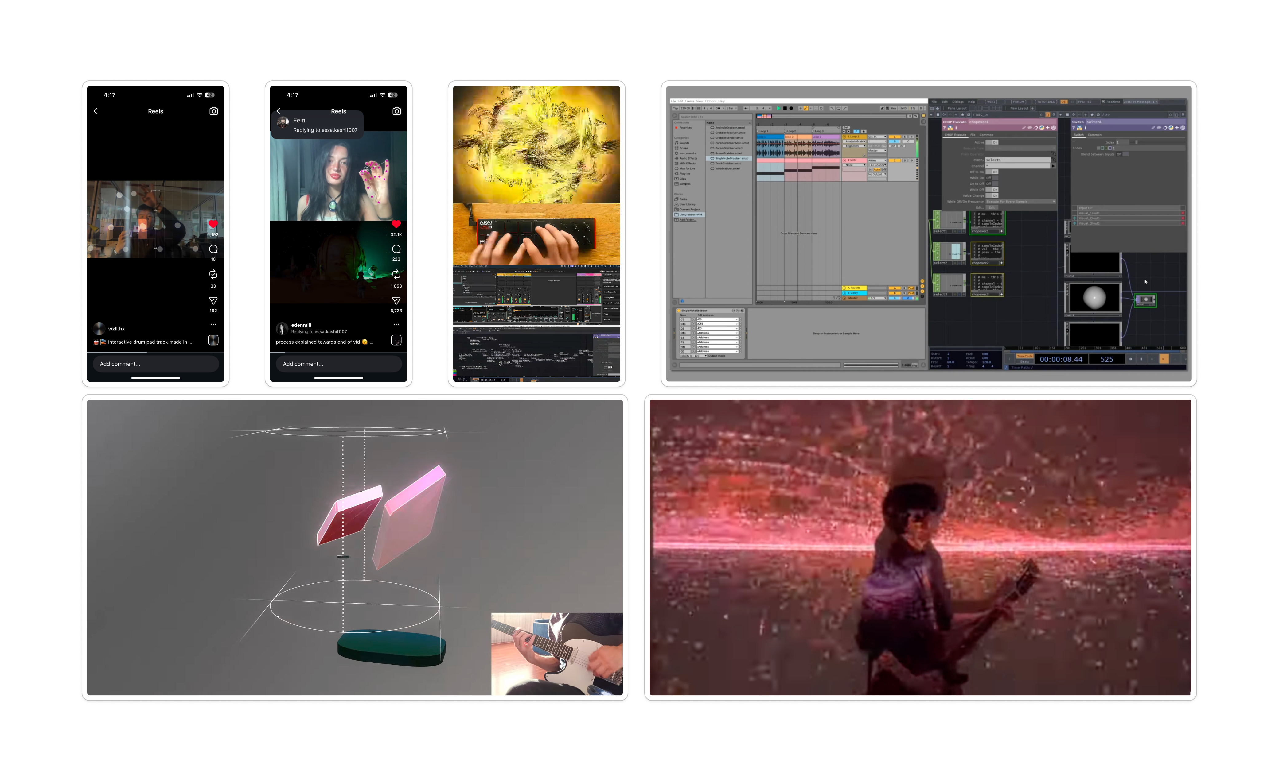 Project 1 concept documentation: initial direction toward gesture-driven live audiovisual interaction using TouchDesigner and Ableton.